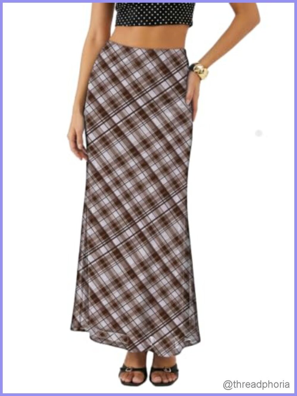 High Waisted Maxi Polka Dot Mesh Skirt A-Line Flowy Tummy Control